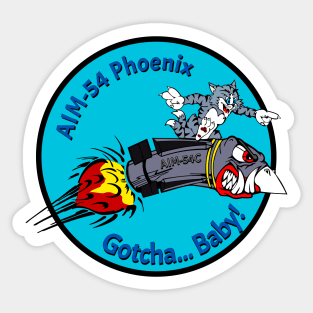 F-14 Tomcat - AIM-54 Phoenix Gotcha... Baby! Blue Clean Style Sticker